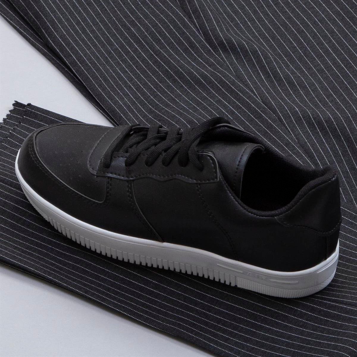 Siyah Çizgili Kruvaze Takım Elbise Kombini