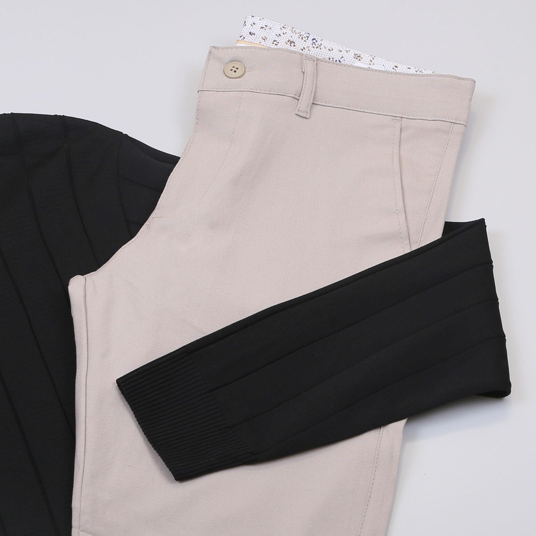 Siyah Çizgili Triko Polo Yaka Pantolon Ayakkabı Kombin