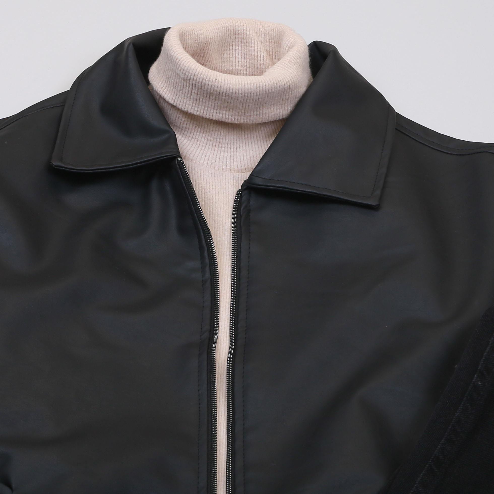 Siyah Deri Ceket Boğazlı Body Pantolon Bot Kombin