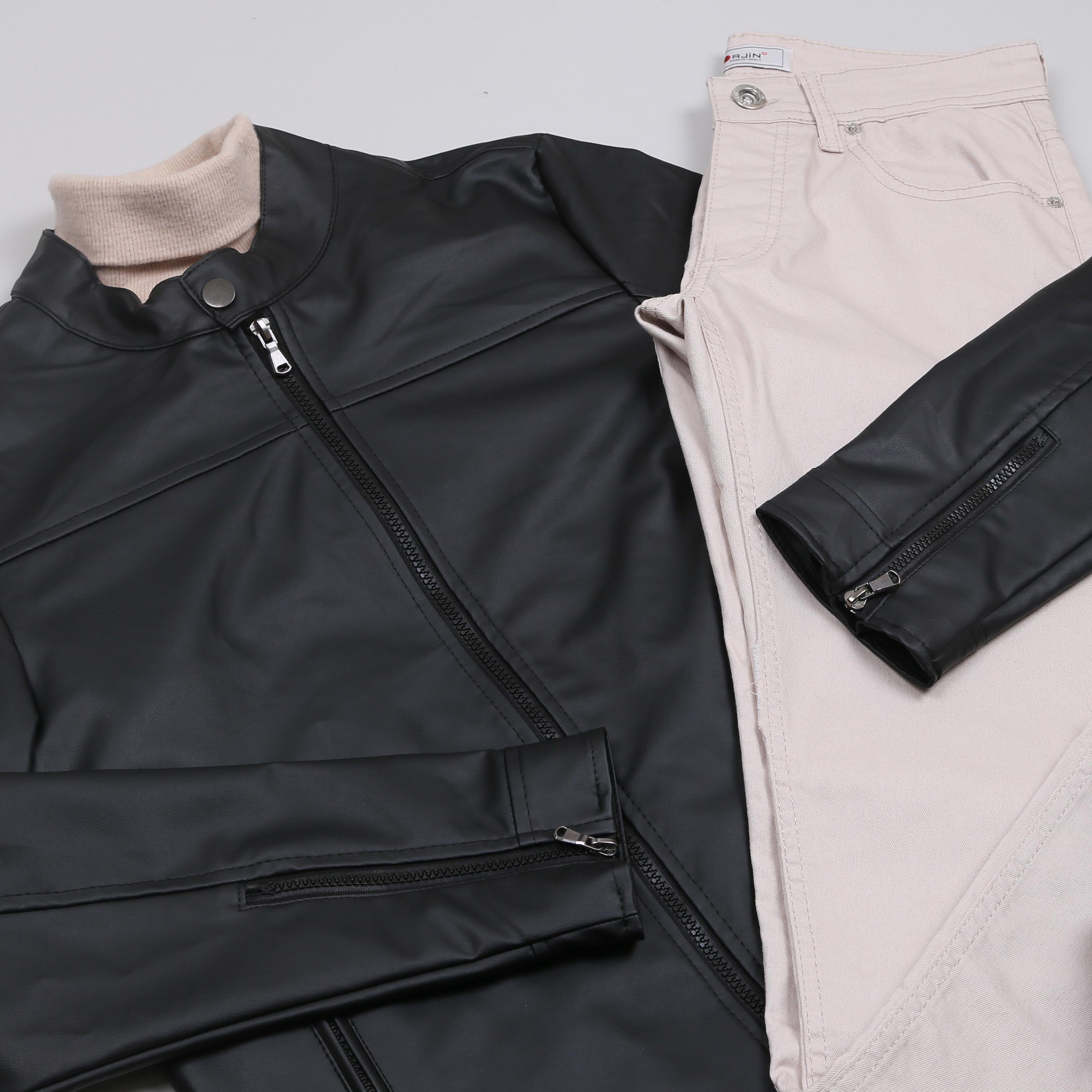 Siyah Deri Ceket Boğazlı Body Pantolon Bot Kombin