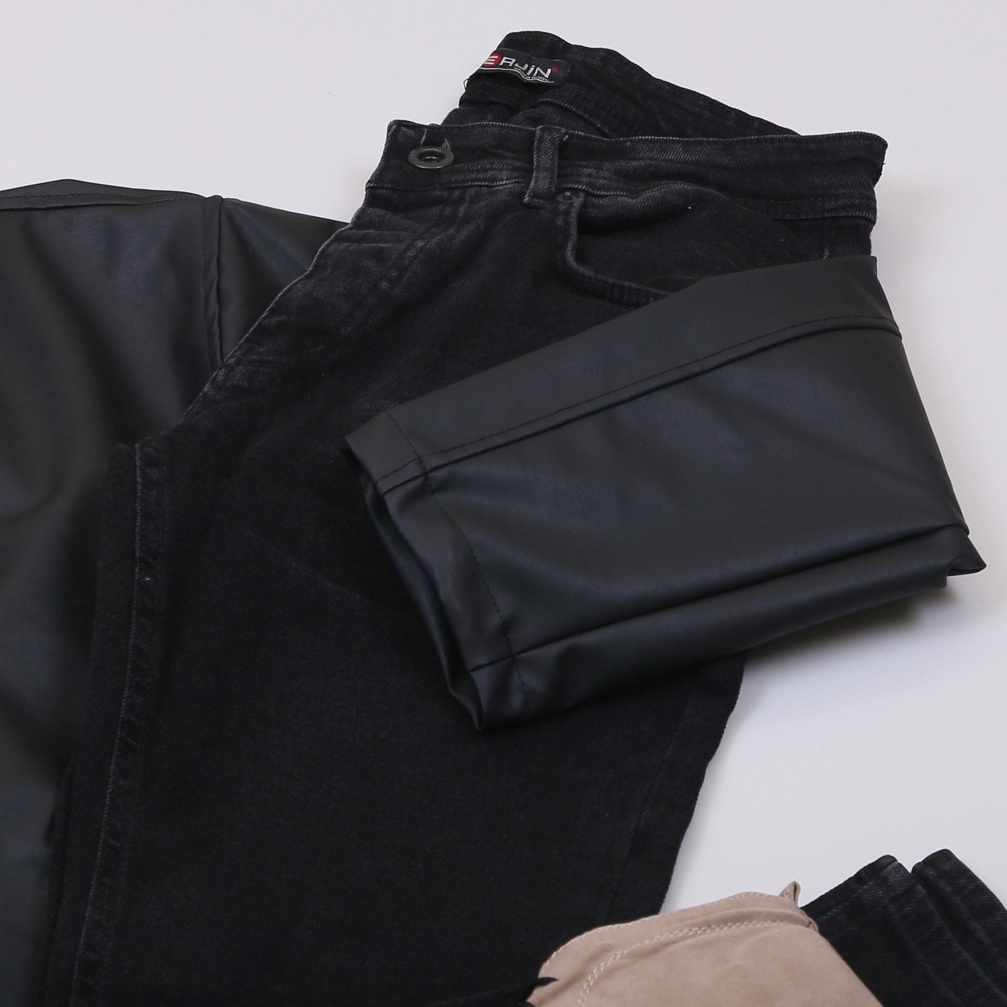 Siyah Deri Ceket Boğazlı Body Pantolon Bot Kombin