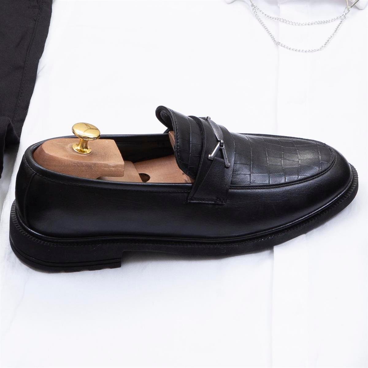 Siyah Dik Yaka Blazer Ceket Gömlek Pantolon Ayakkabı Kombin