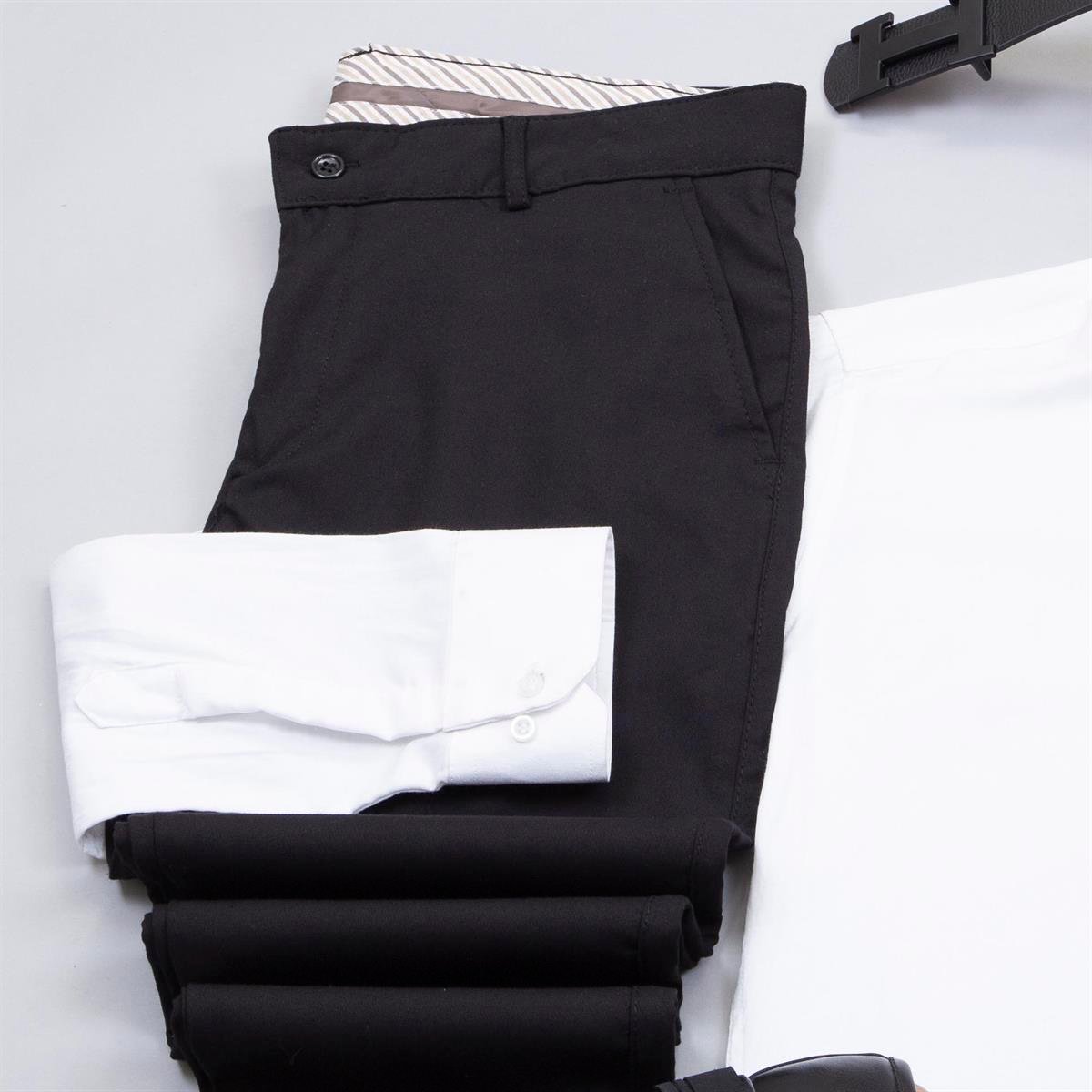 Siyah Dik Yaka Blazer Ceket Gömlek Pantolon Ayakkabı Kombin