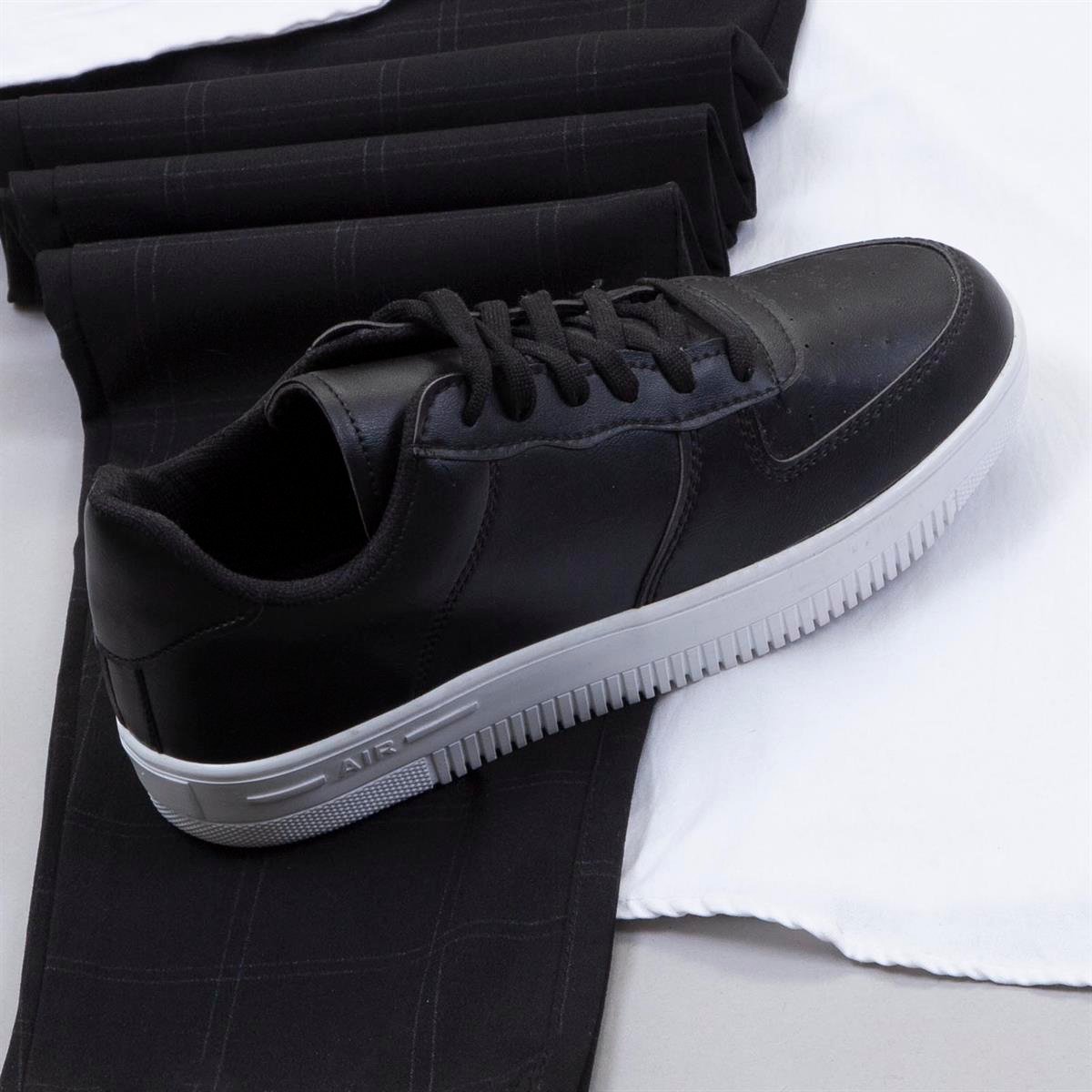 Siyah Ekose Pantolon Beyaz Gömlek Ayakkabı Kombin