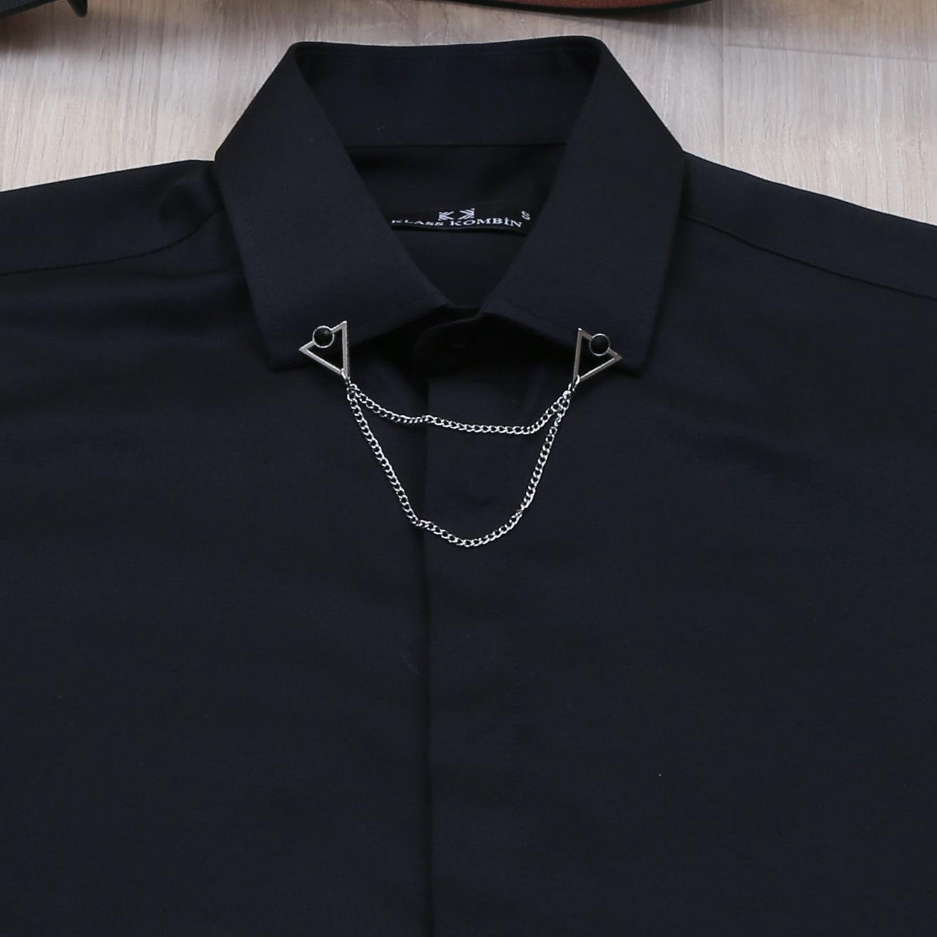 Siyah Gömlek Bej Pantolon Ayakkabı Kombin