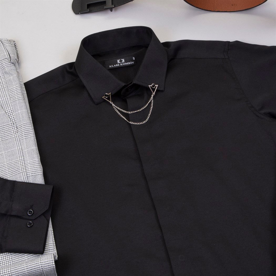 Siyah Gömlek Ekoseli Pantolon Ayakkabı Kombin