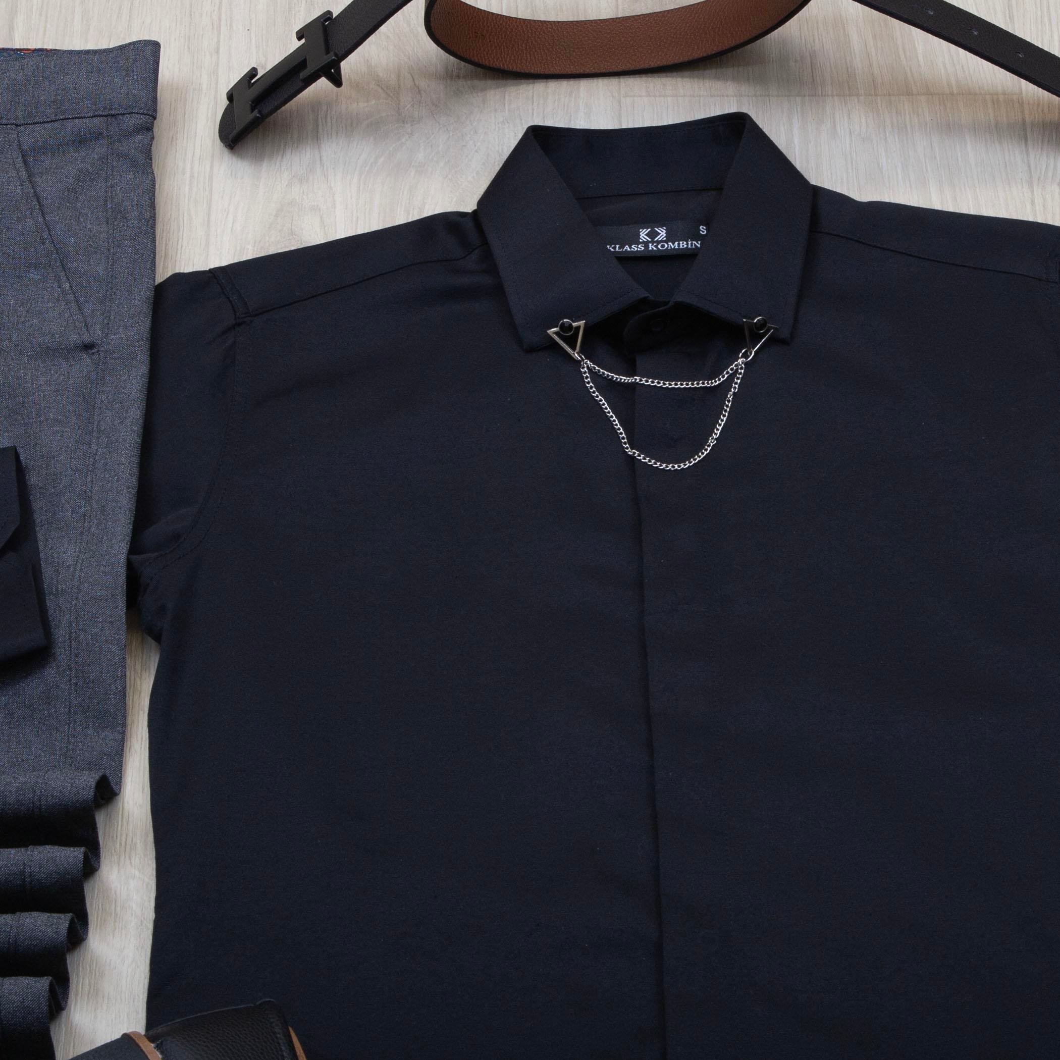 Siyah Gömlek Füme Pantolon Ayakkabı Kombin