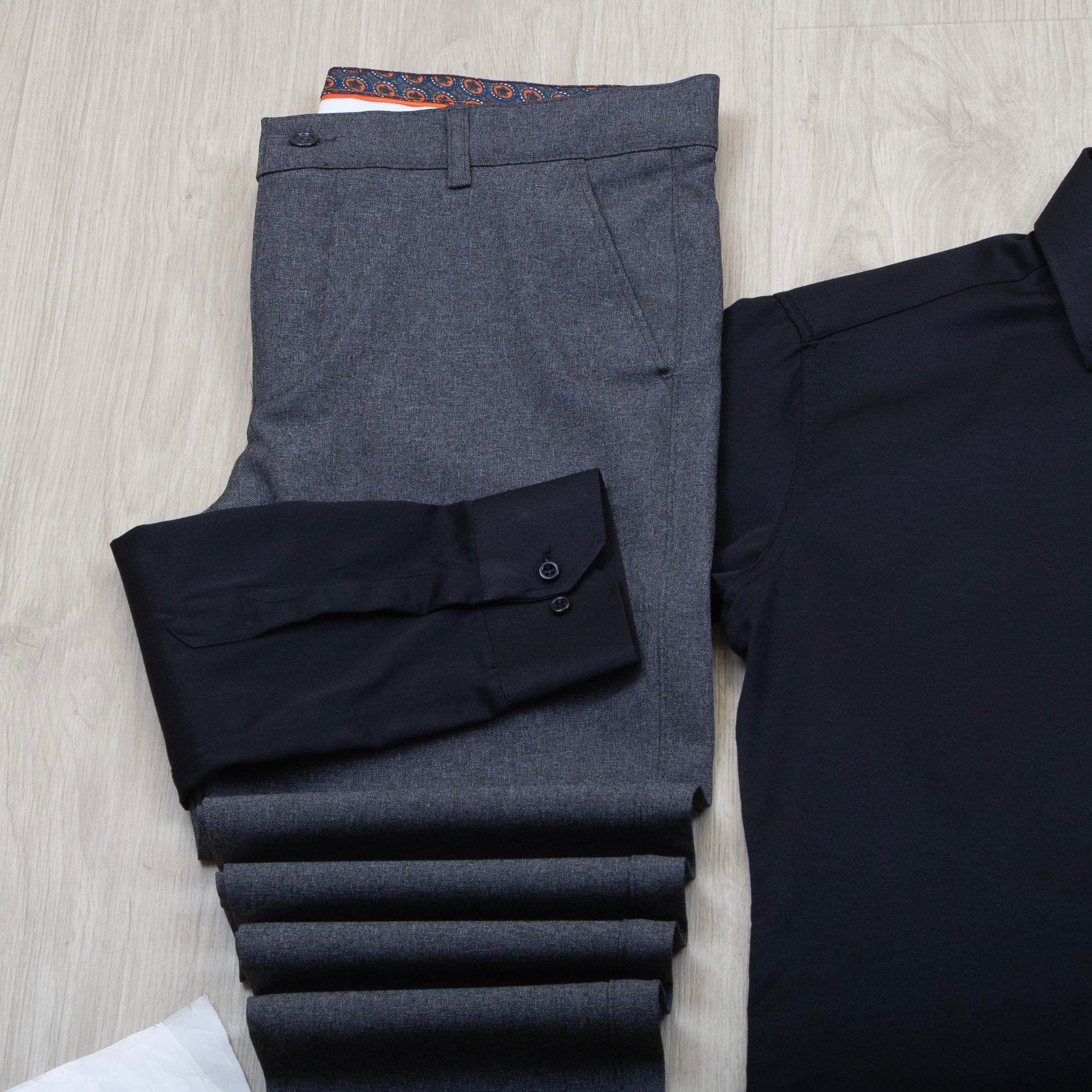 Siyah Gömlek Füme Pantolon Kombin