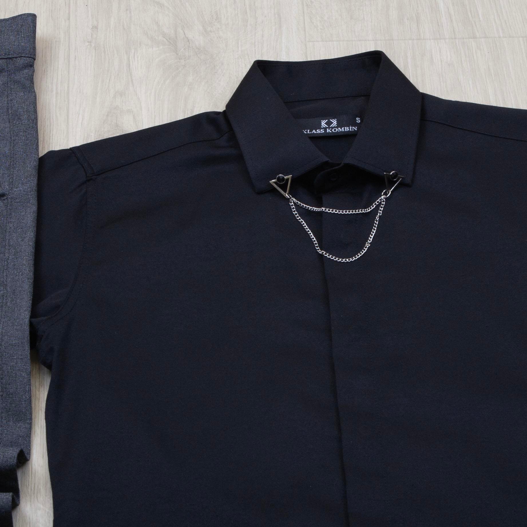 Siyah Gömlek Füme Pantolon Kombin