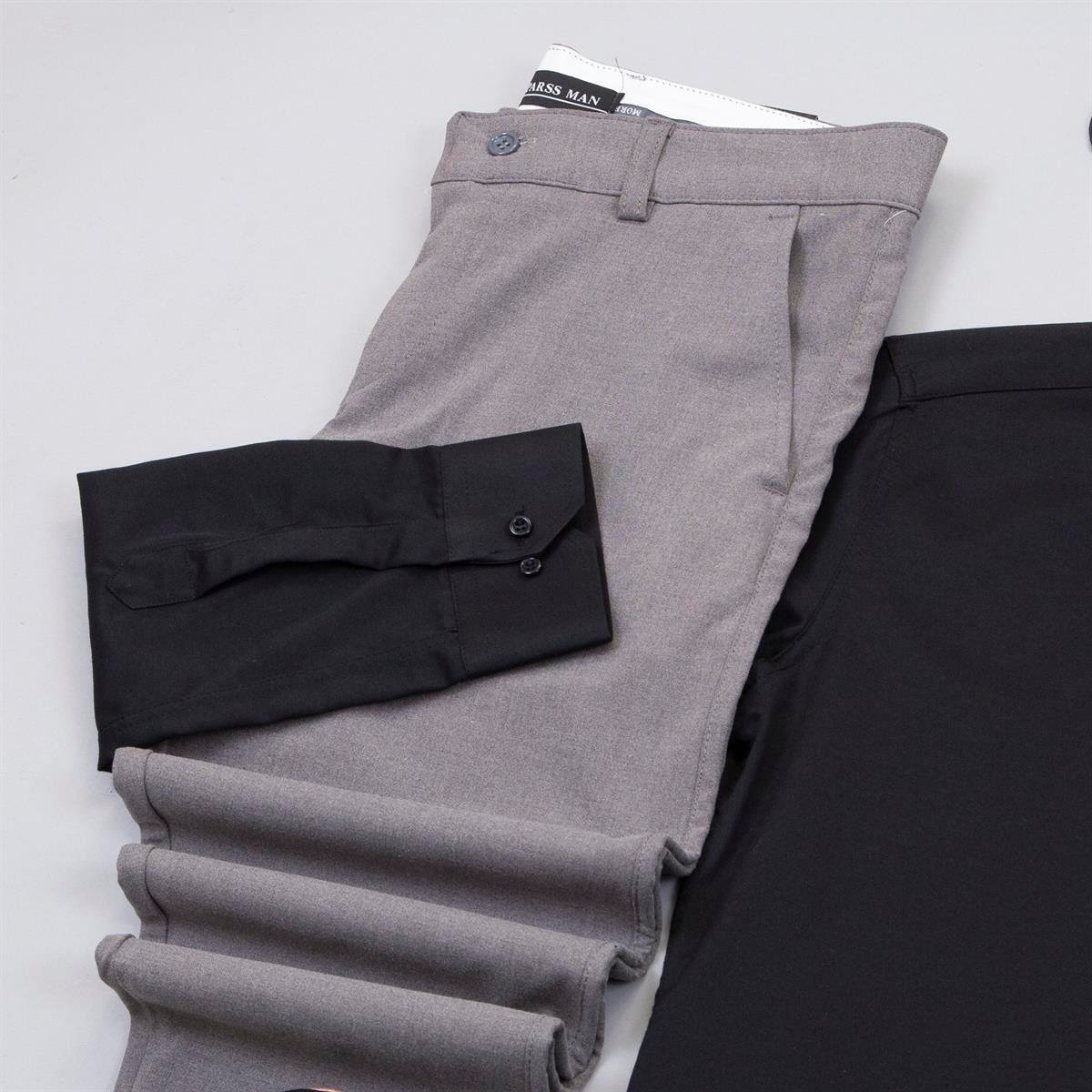 Siyah Gömlek Gri Pantolon  Ayakkabı Kombin