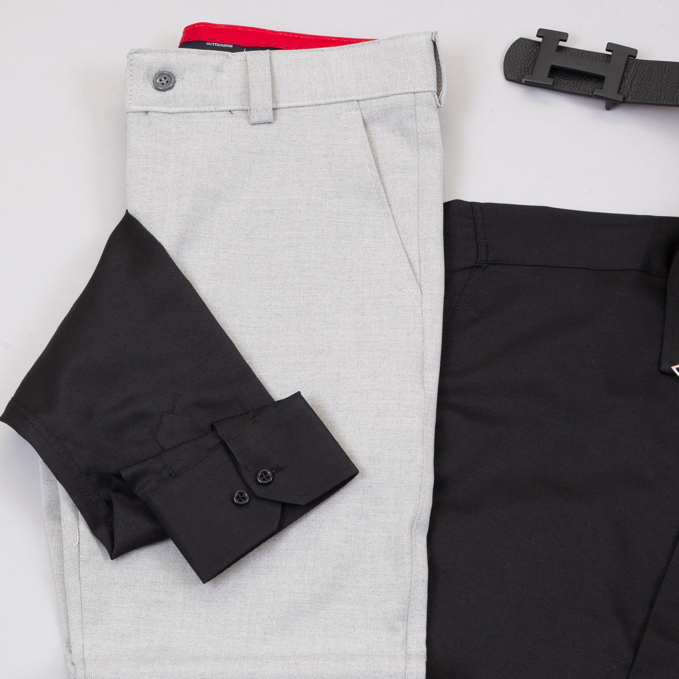 Siyah Gömlek Gri Pantolon Ayakkabı Kombin