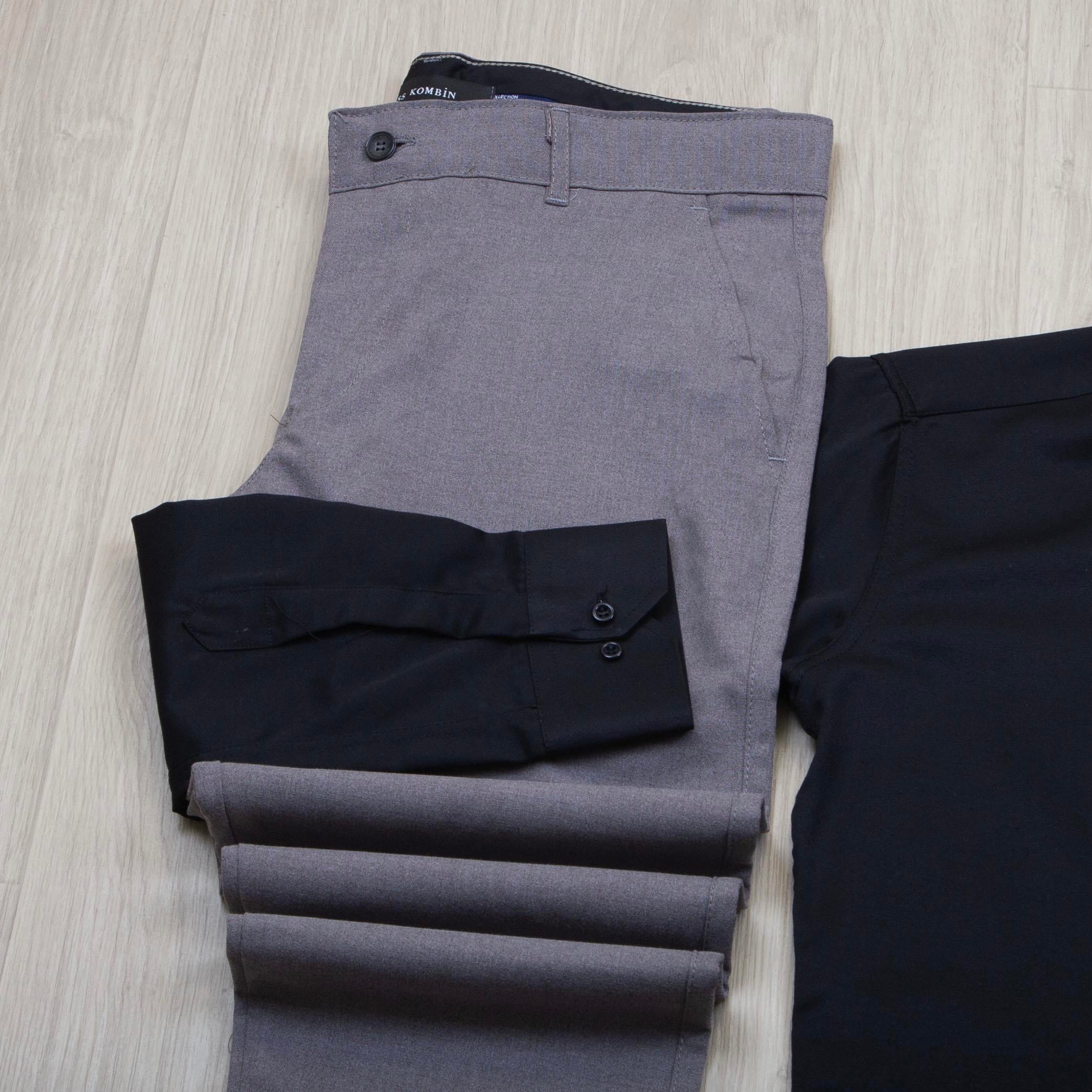 Siyah Gömlek Gri Pantolon Kombin