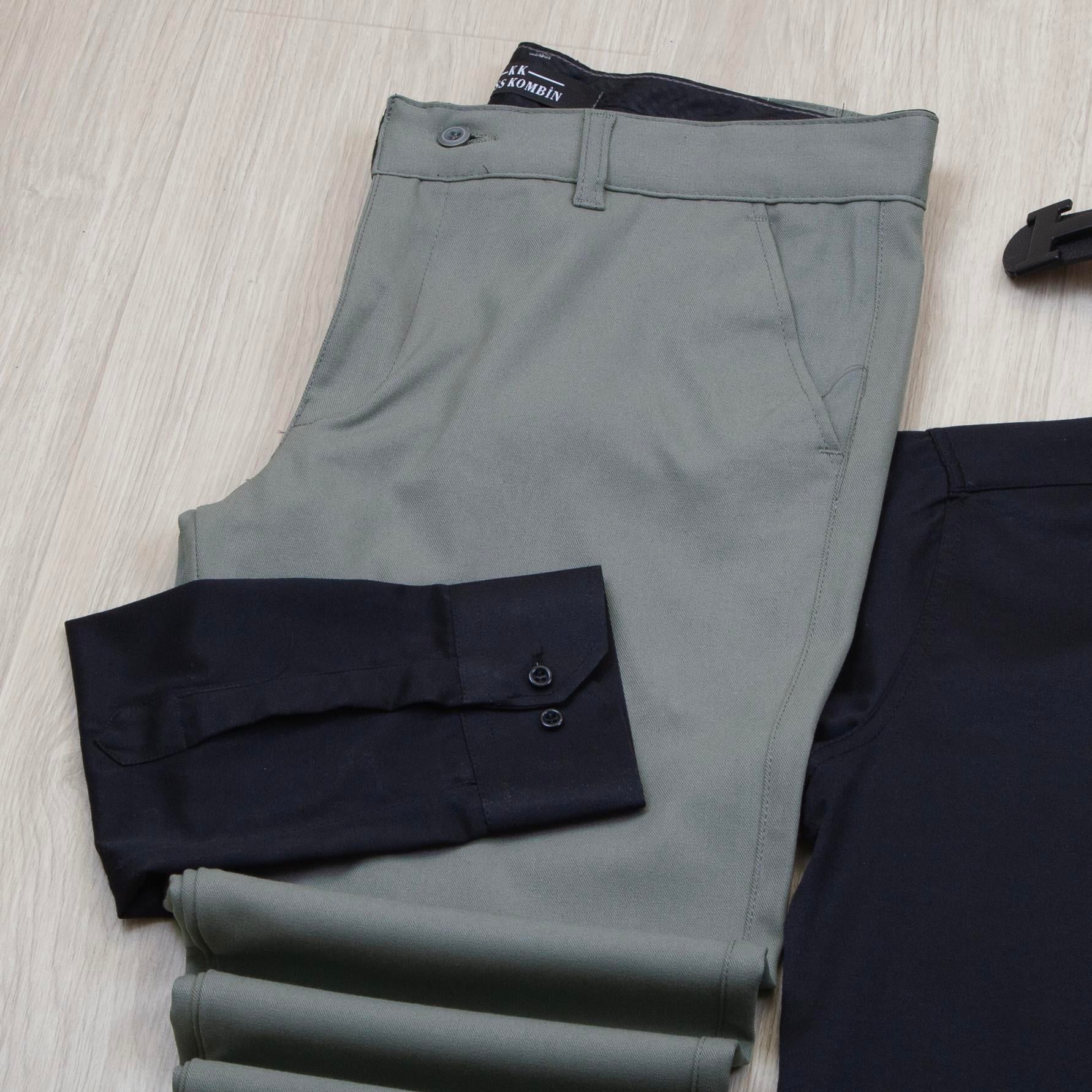 Siyah Gömlek Haki Pantolon Ayakkabı Kombin