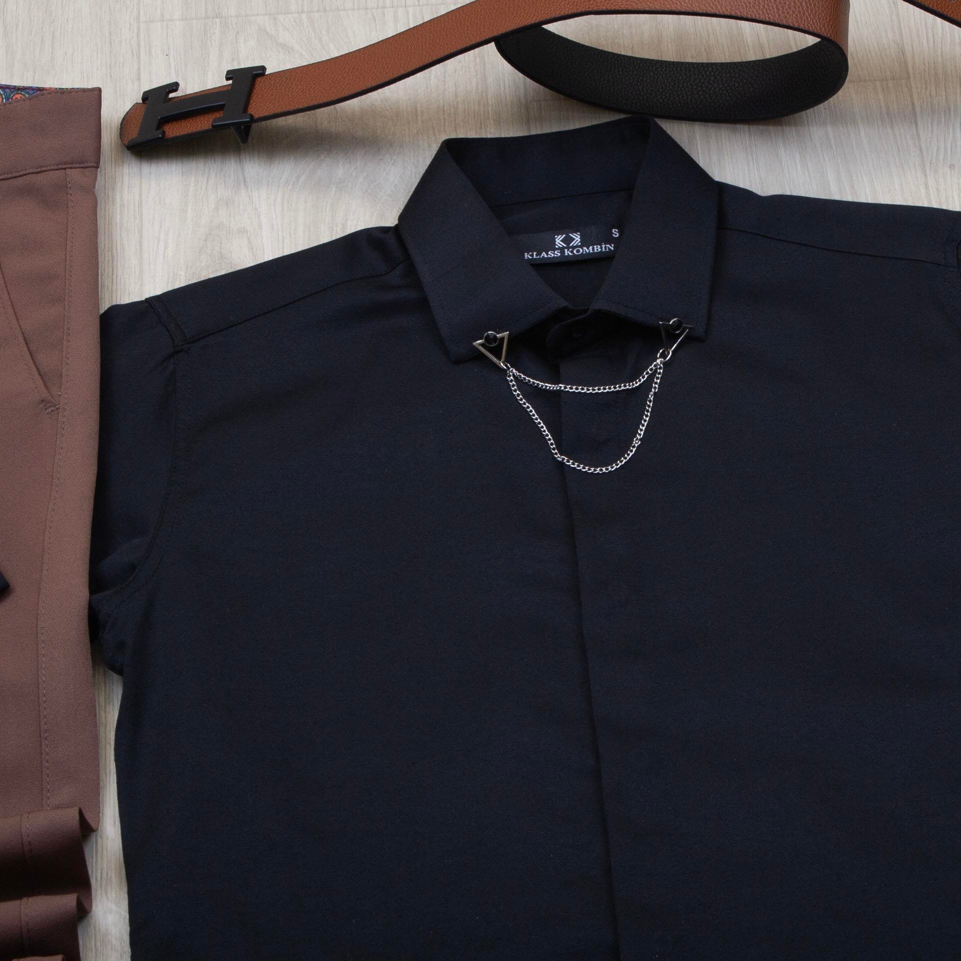 Siyah Gömlek Kahve Pantolon Ayakkabı Kombin