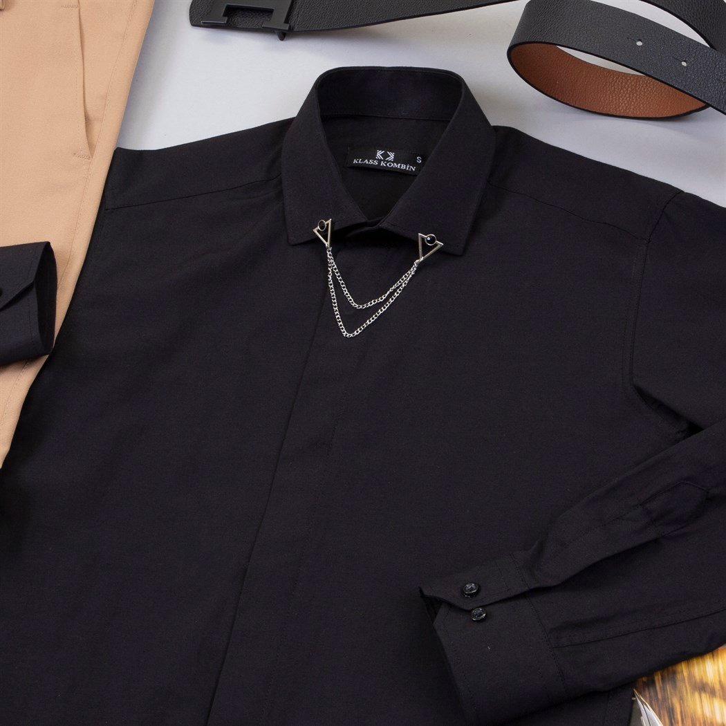 Siyah Gömlek Kumaş Pantolon  Ayakkabı Kombini 