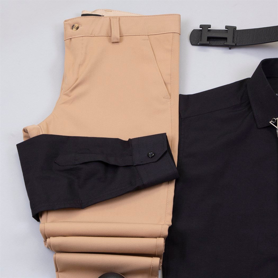 Siyah Gömlek Kumaş Pantolon  Ayakkabı Kombini 