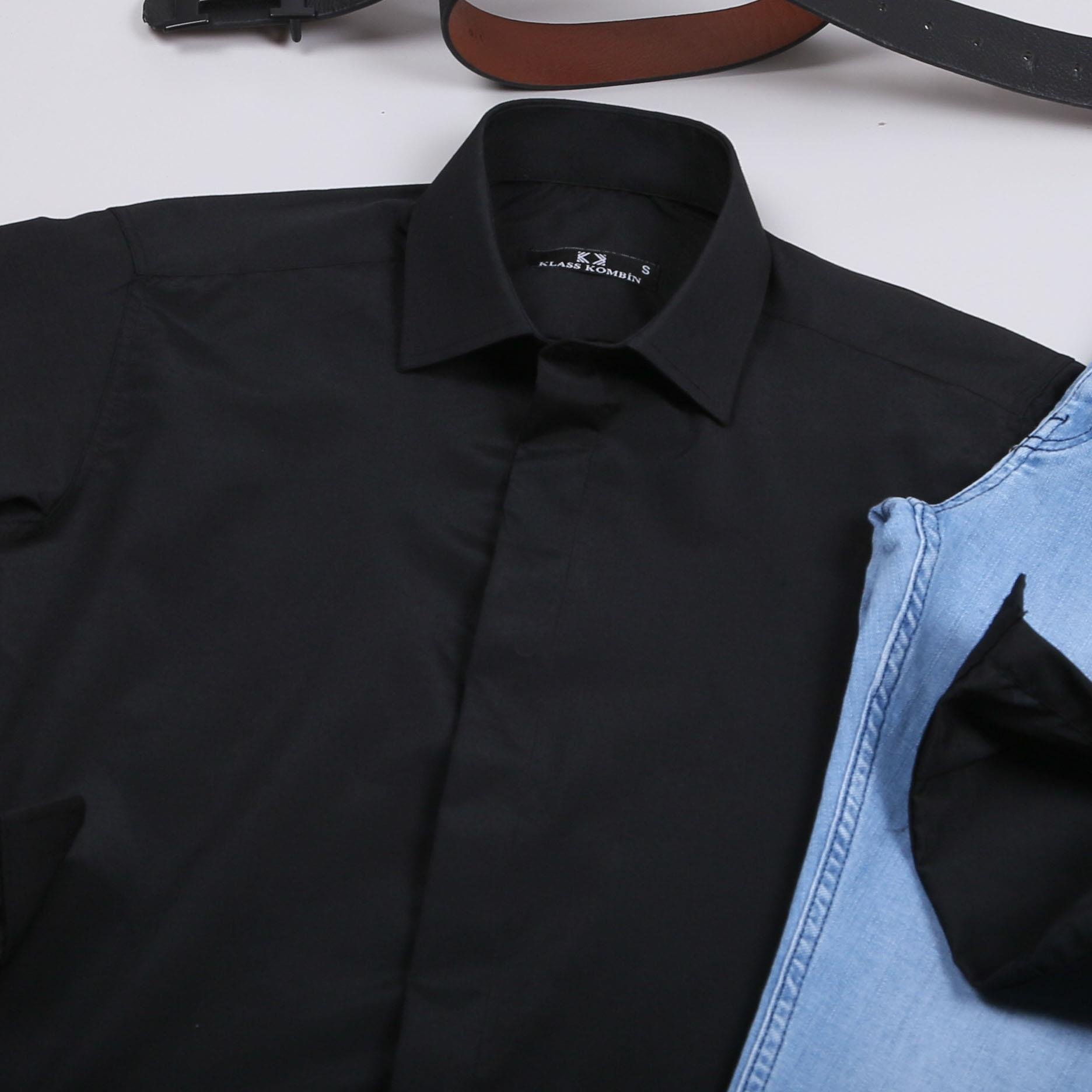 Siyah Gömlek Pantolon Ayakkabı Kombin