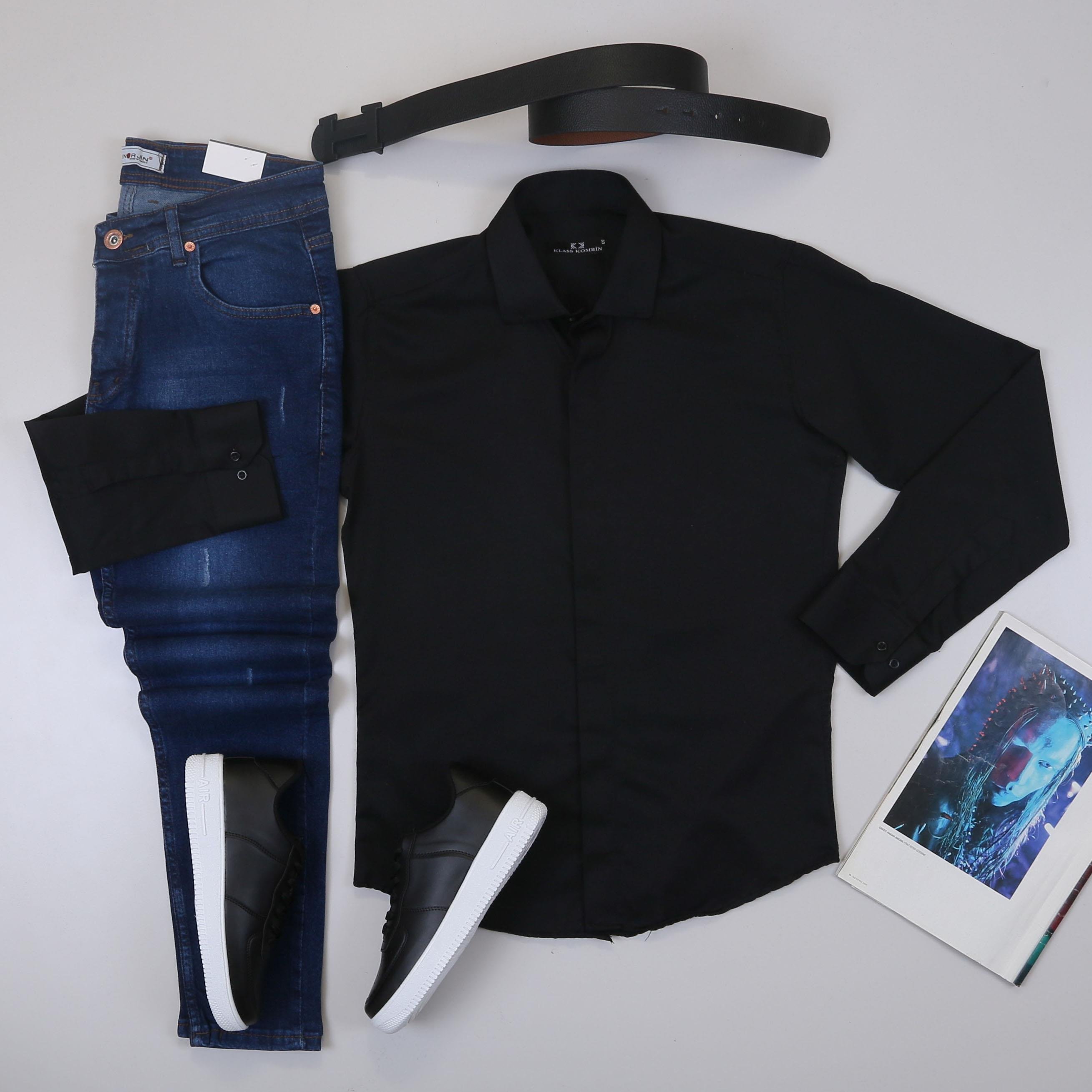 Siyah Gömlek Pantolon Ayakkabı Kombin