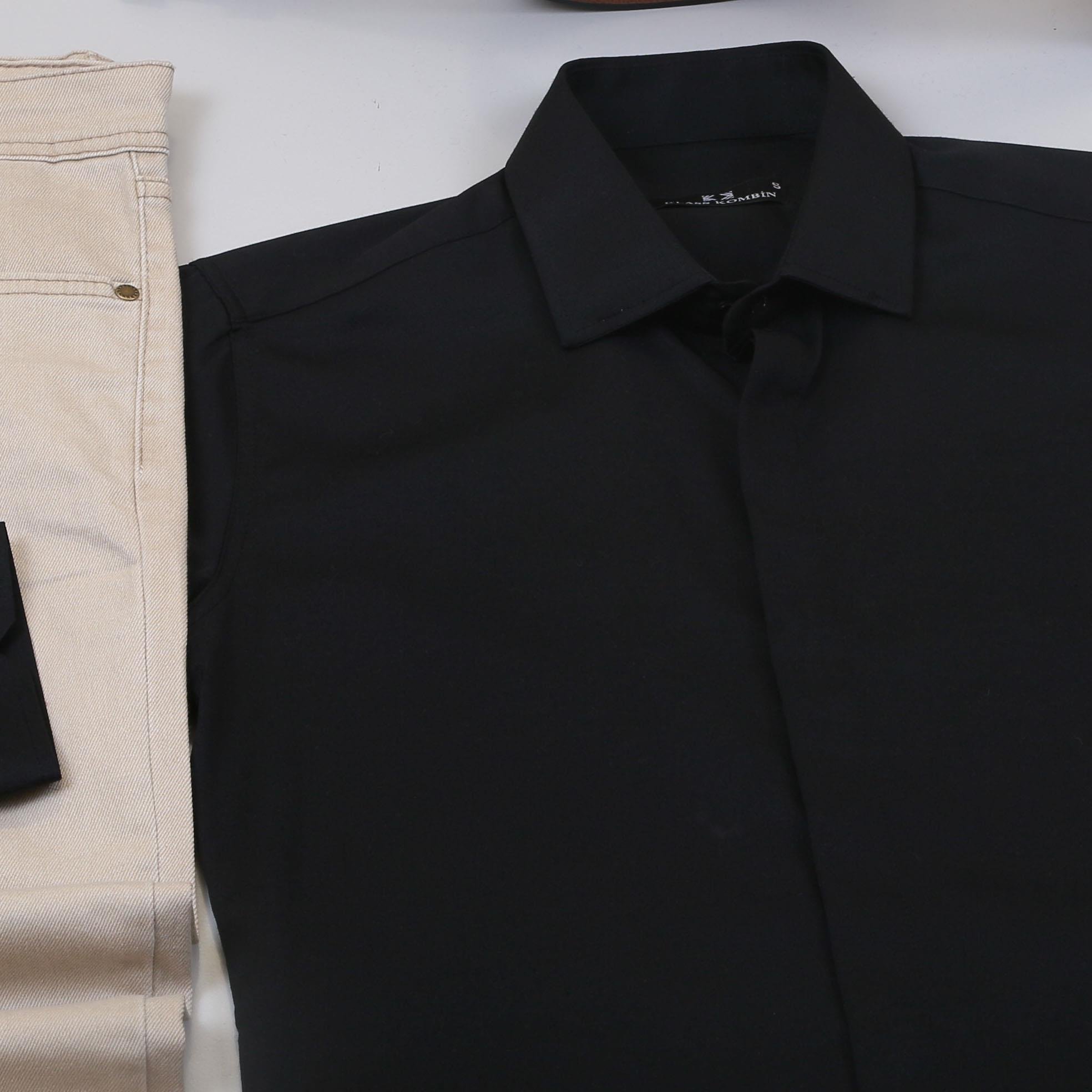 Siyah Gömlek Pantolon Bot Kombin