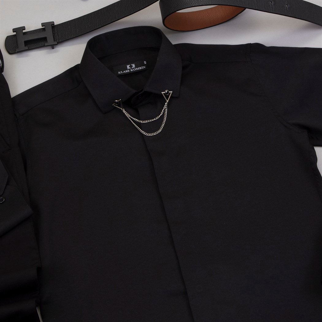 Siyah Gömlek Siyah Pantolon Ayakkabı Kombin