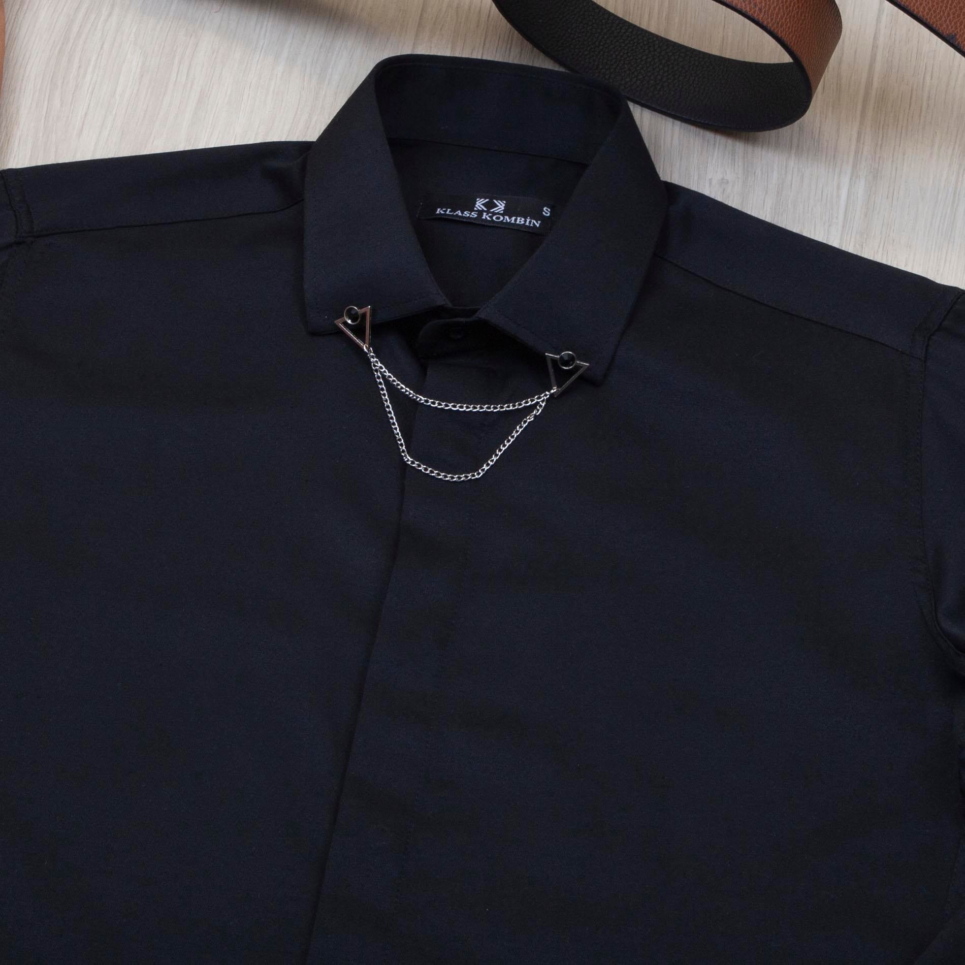 Siyah Gömlek Taba Pantolon Ayakkabı Kombin