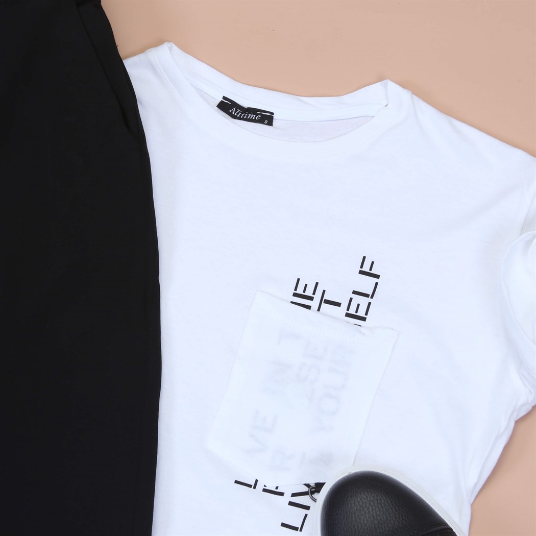 Siyah Jagger Tshirt 3Bant Ayakkabı Kombini