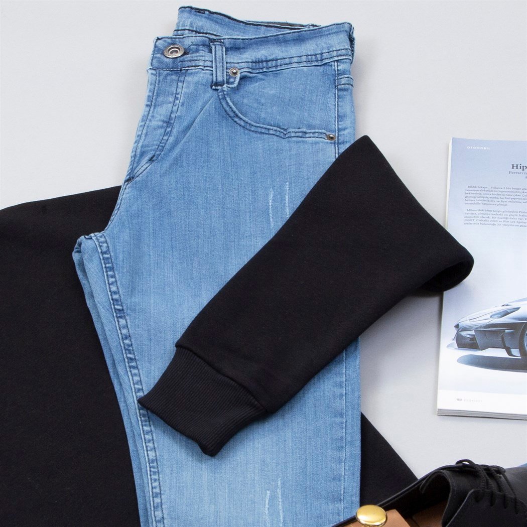 Siyah Kapşonlu Sweat Pantolon Ayakkabı Kombin