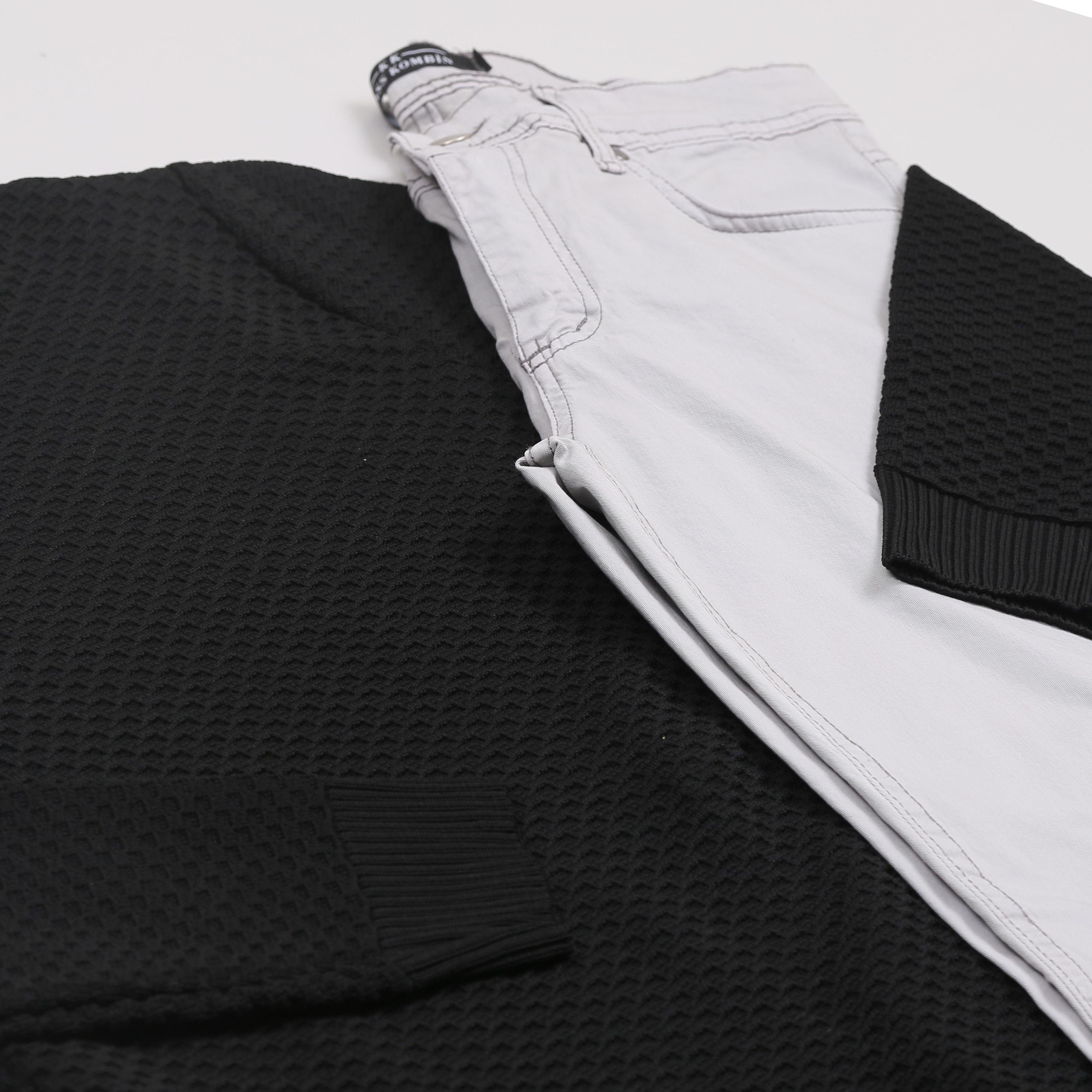 Siyah Kazak Kot Pantolon Bot Kombini