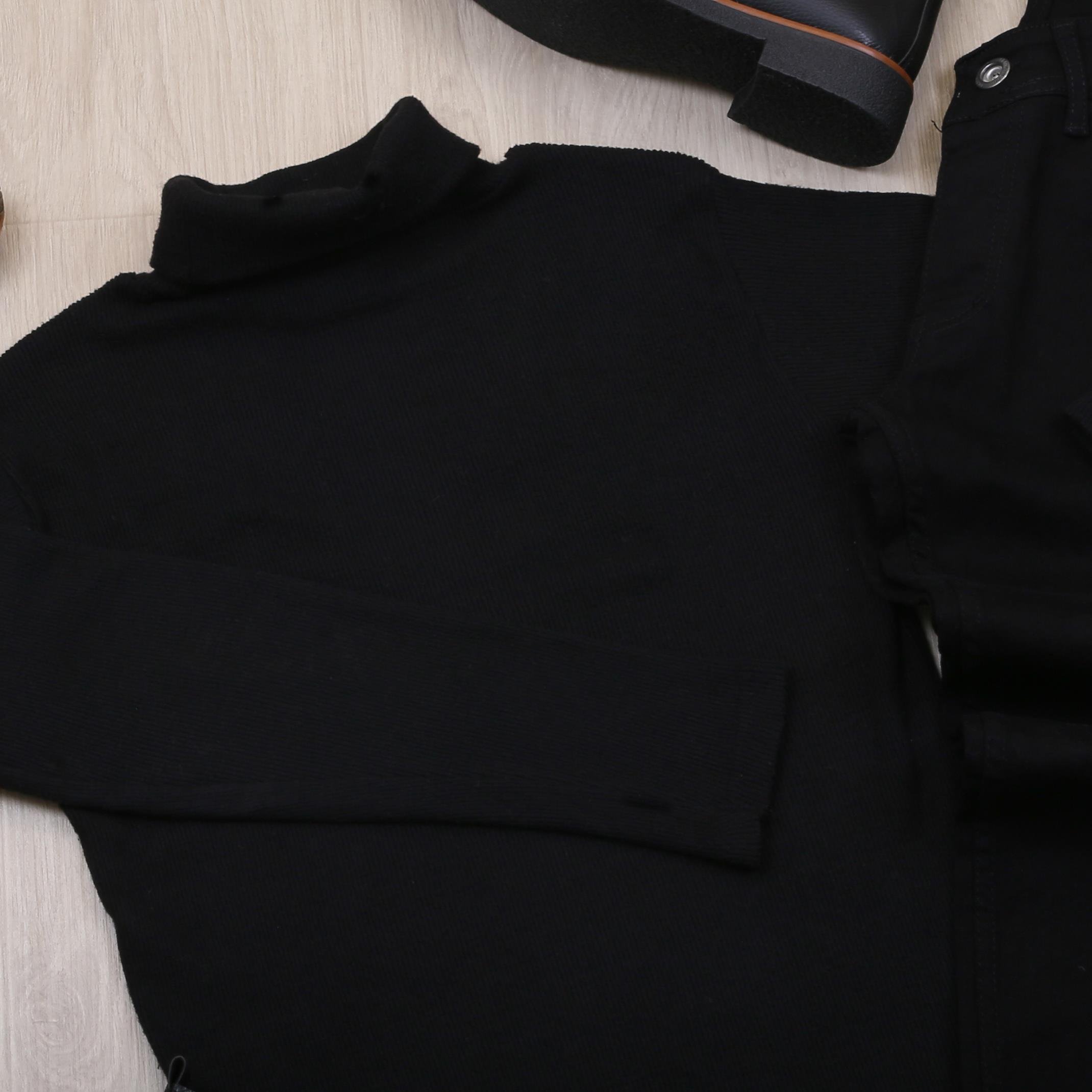 Siyah Kazak Pantolon Bot Kombin