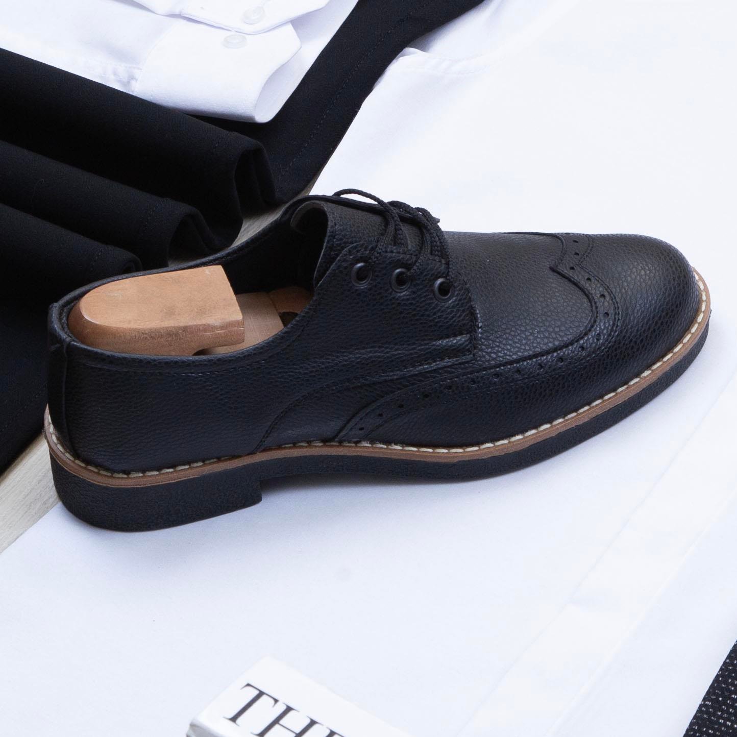 Siyah Kırçıllı Blazer Ceket Gömlek Pantolon Ayakkabı Kombin