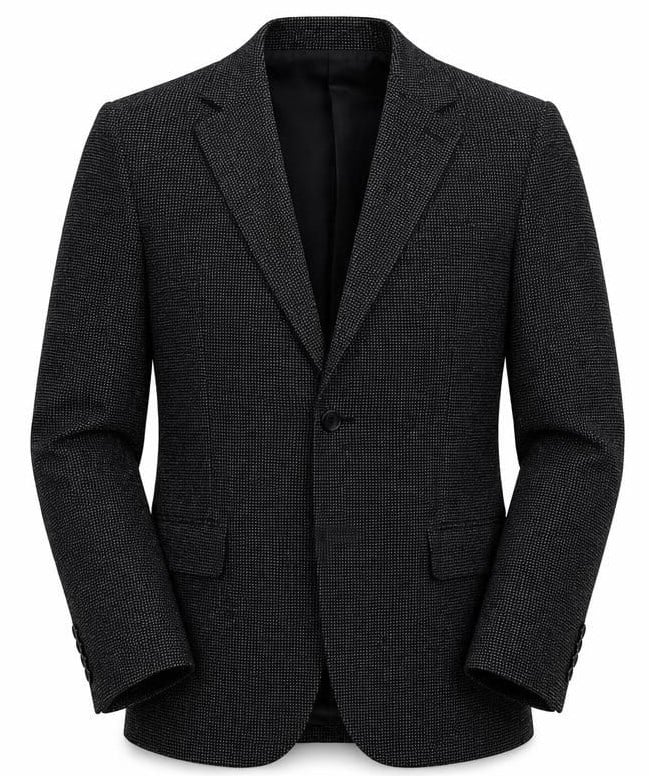 Siyah Kırçıllı Tek Ceket