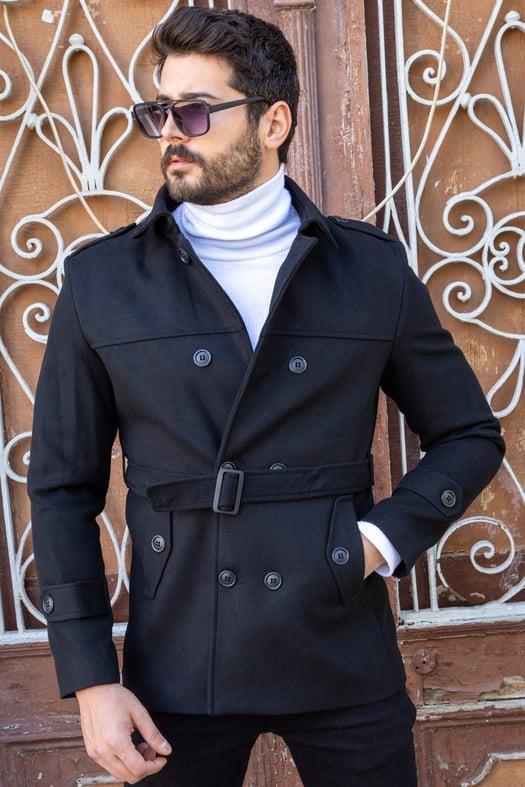 Черно Палто с Колан                                  