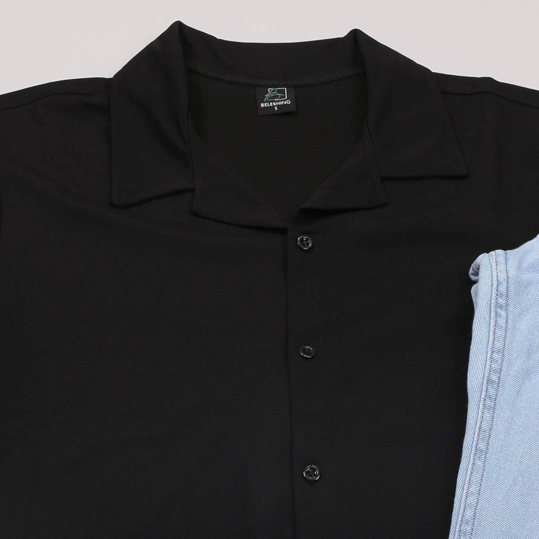 Siyah  Kısa Kollu  Gömlek Pantolon Ayakkabı Kombin