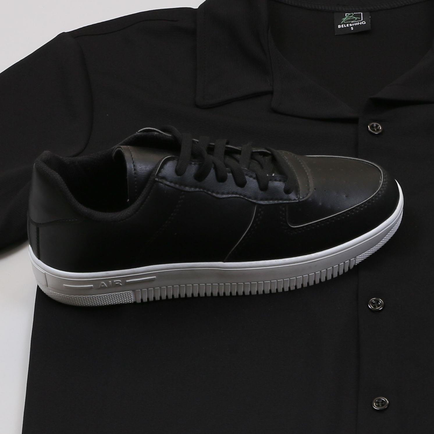 Siyah  Kısa Kollu  Gömlek Pantolon Ayakkabı Kombin