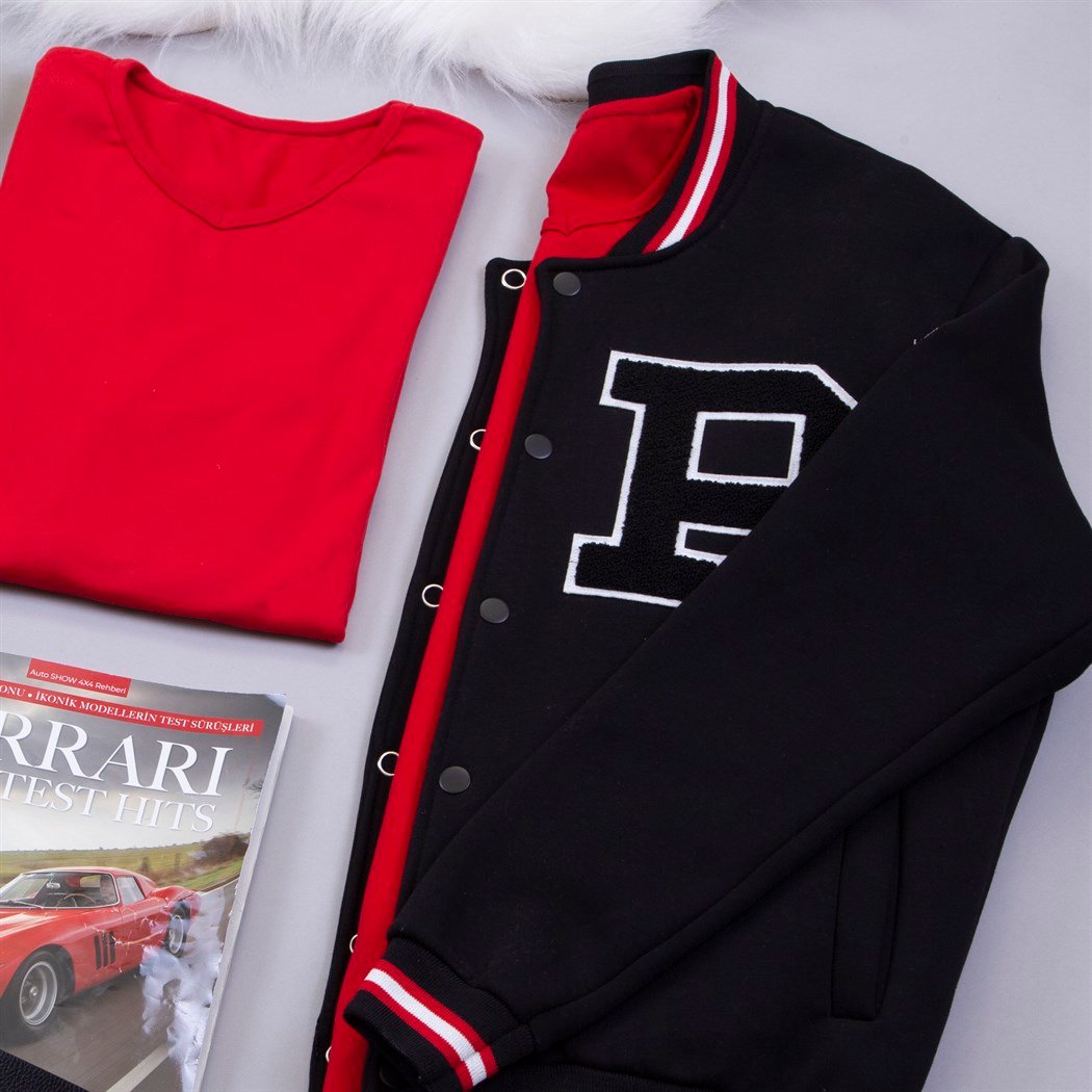 Siyah Kolej Ceket Body Pantolon Kombin