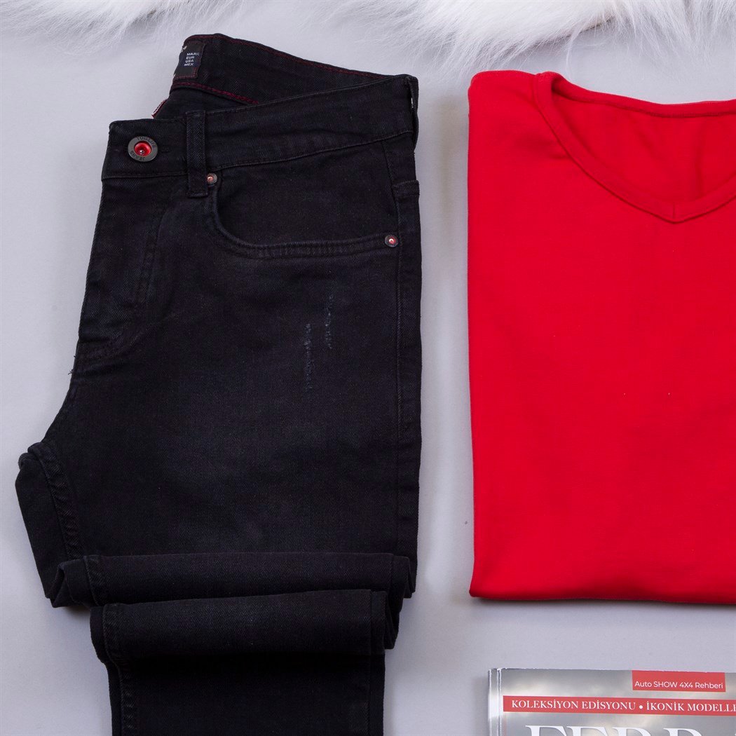 Siyah Kolej Ceket Body Pantolon Kombin