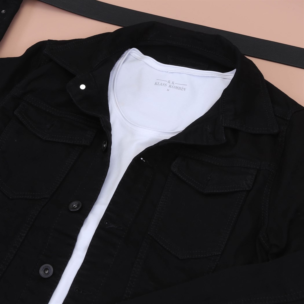 Siyah Kot Ceket Kombini