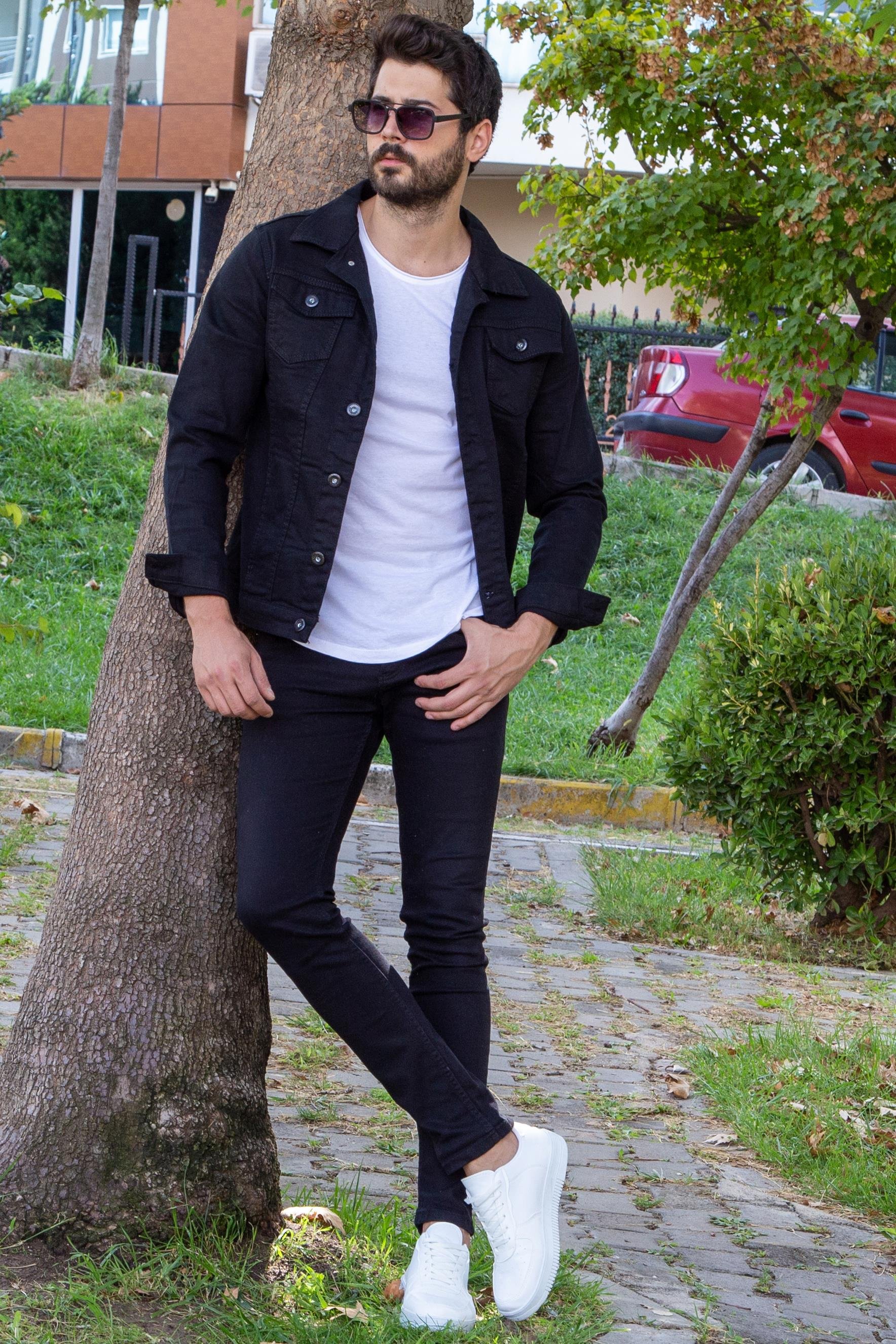 Siyah Kot Ceket Kombini