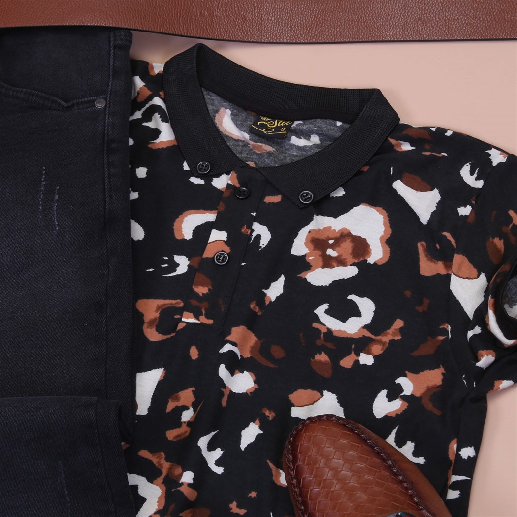 Siyah Kot Polo Tshirt Ayakkabı Kombini