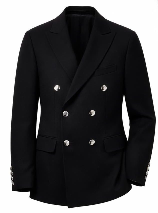 Siyah Kruvaze Ceket Pantolon Kombini