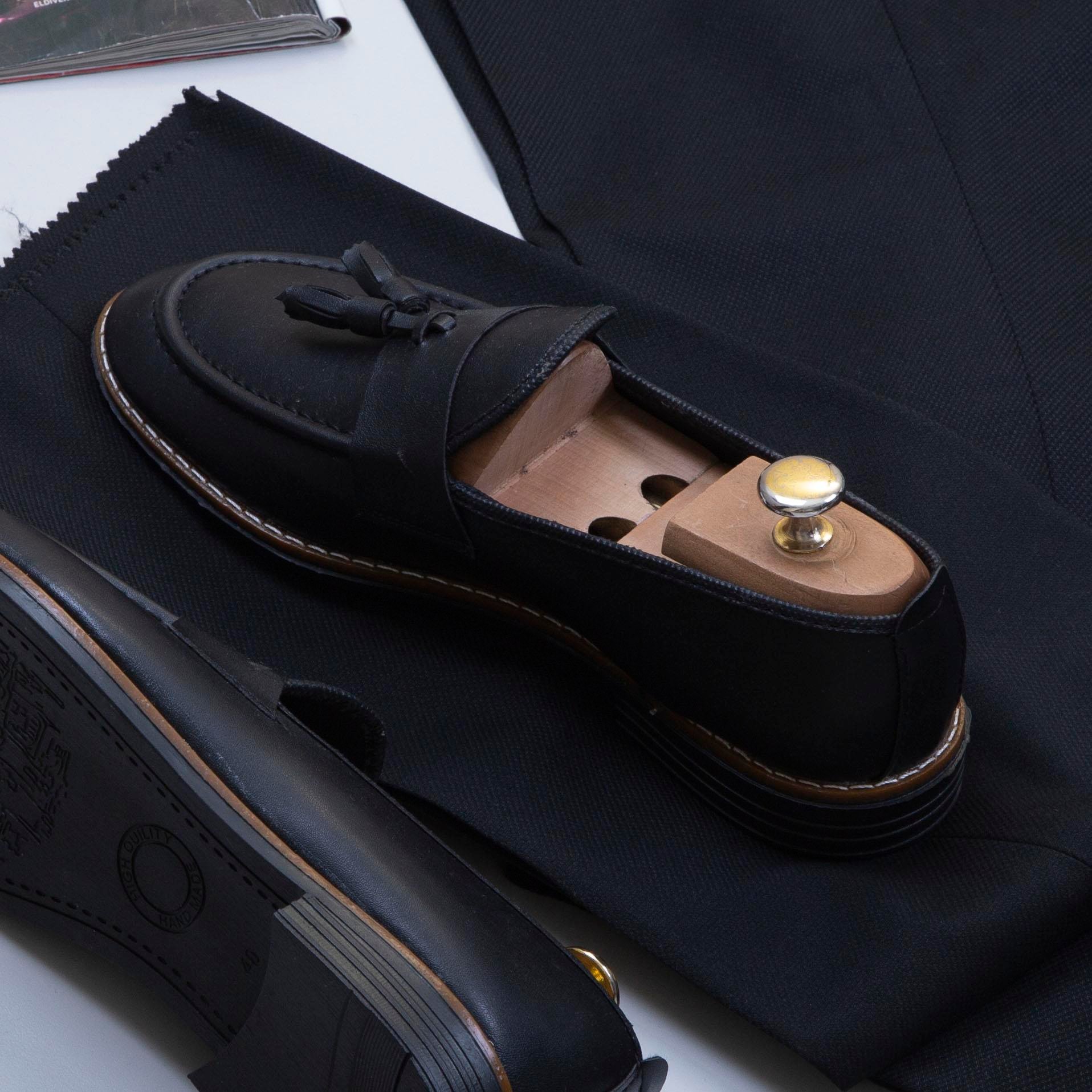 Siyah Kruvaze Takım Elbise Kombini