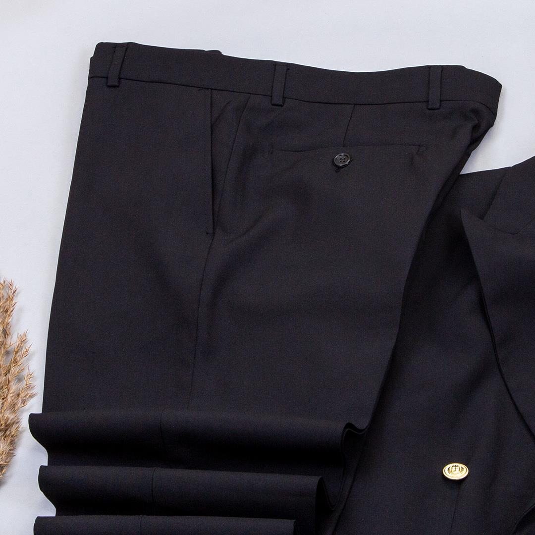 Siyah Kruvaze Takım Elbise Kombini