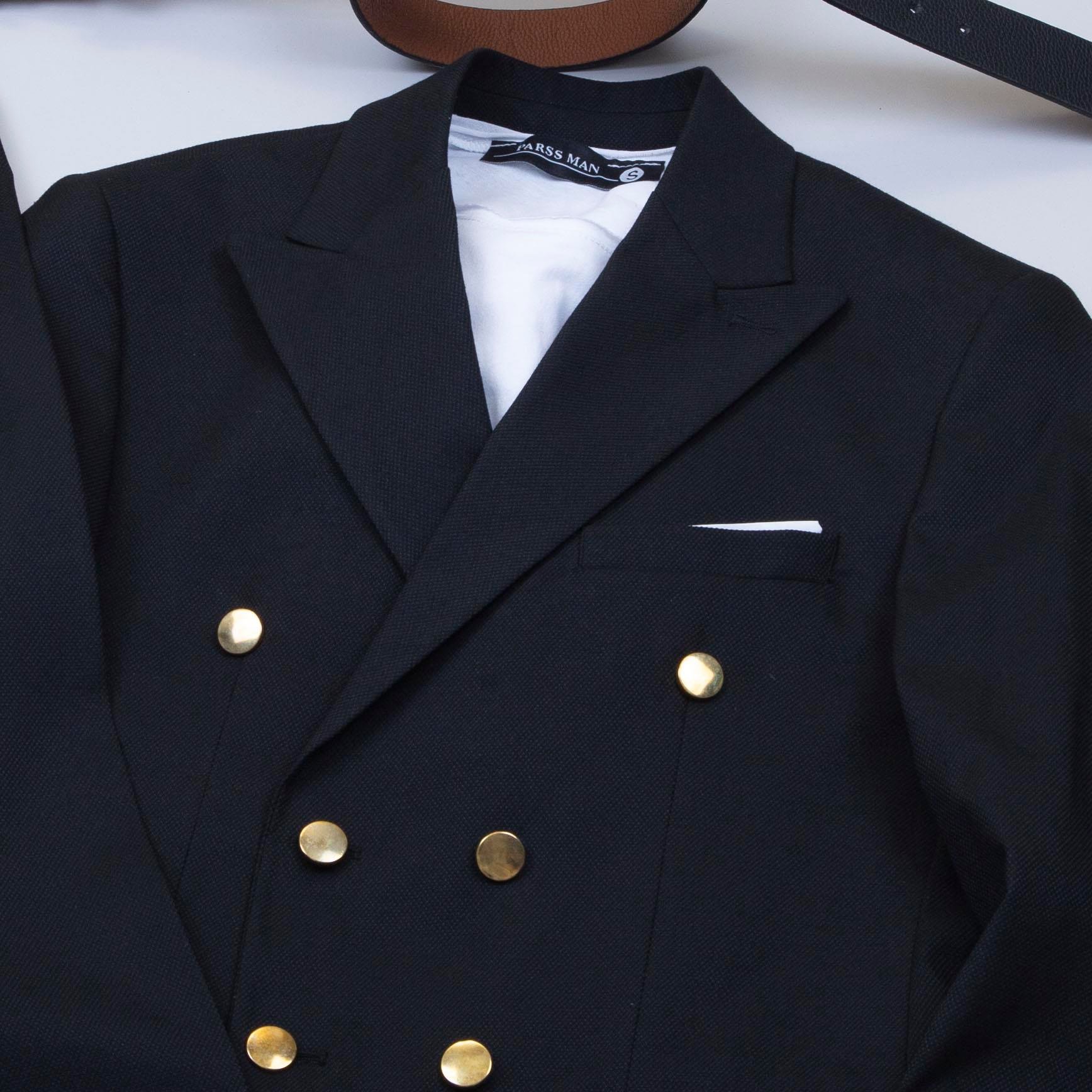 Siyah Kruvaze Takım Elbise Kombini