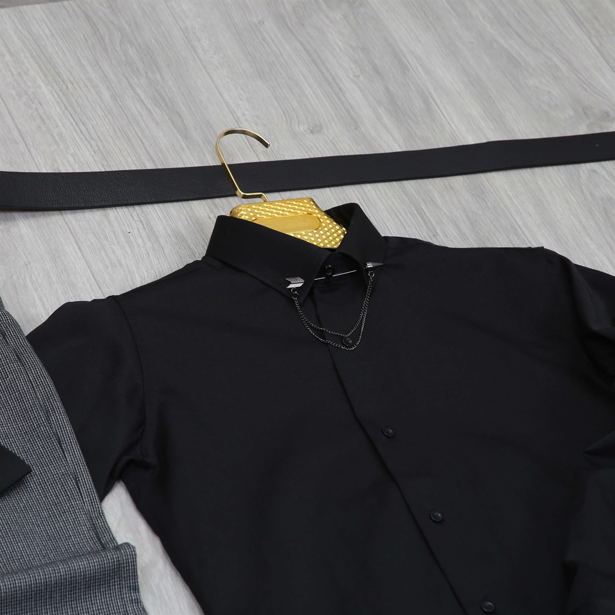 Siyah Kumaş Pant. Gömlek Ayakkabı Kombini