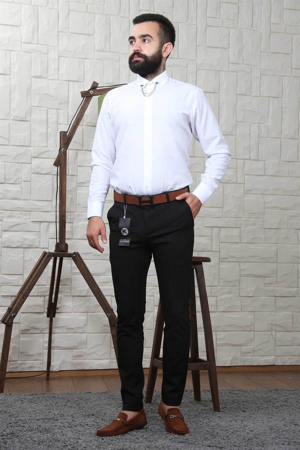 Siyah Kumaş Pantolon  Gömlek Ayakkabı Kombini