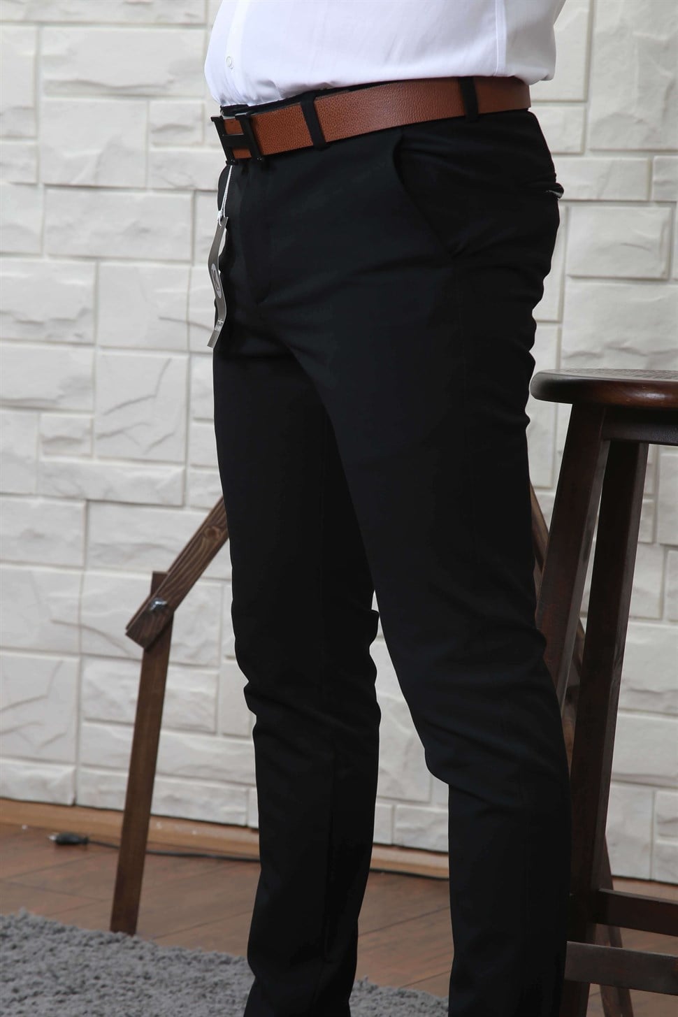 Siyah Kumaş Pantolon  Gömlek Ayakkabı Kombini