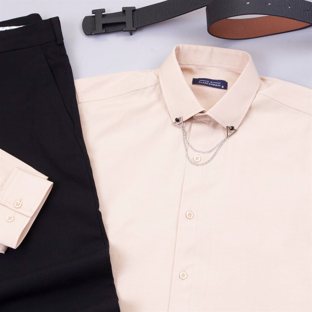 Siyah Kumaş Pantolon Gömlek Ayakkabı Kombin