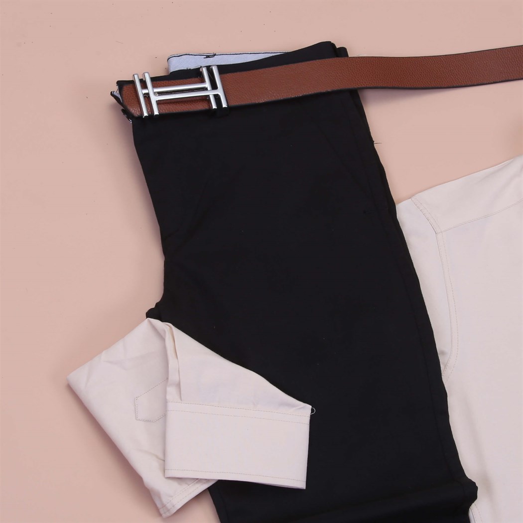 Siyah Kumaş Pantolon Gömlek Ayakkabı Kombini