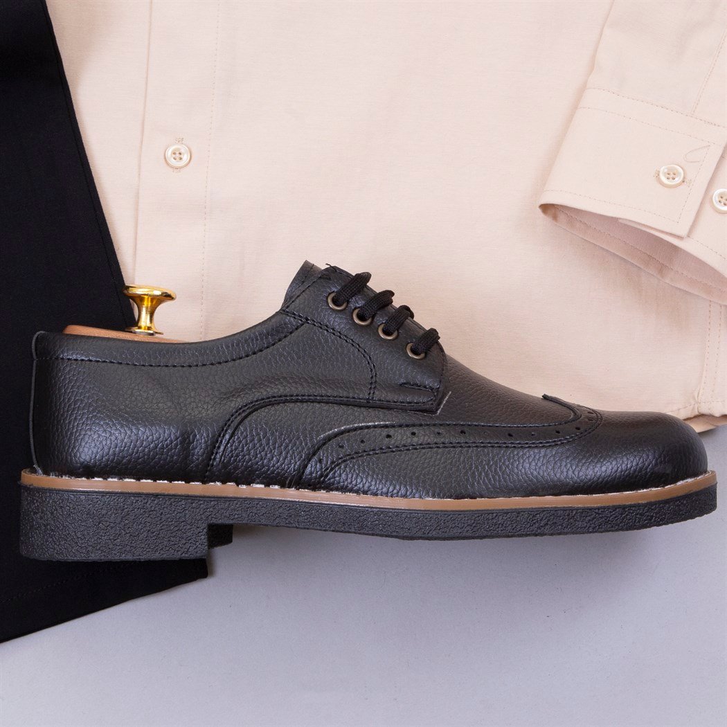 Siyah Kumaş Pantolon Gömlek Ayakkabı Kombin