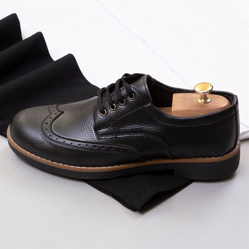 Siyah Kumaş Pantolon Gömlek Ayakkabı Kombin